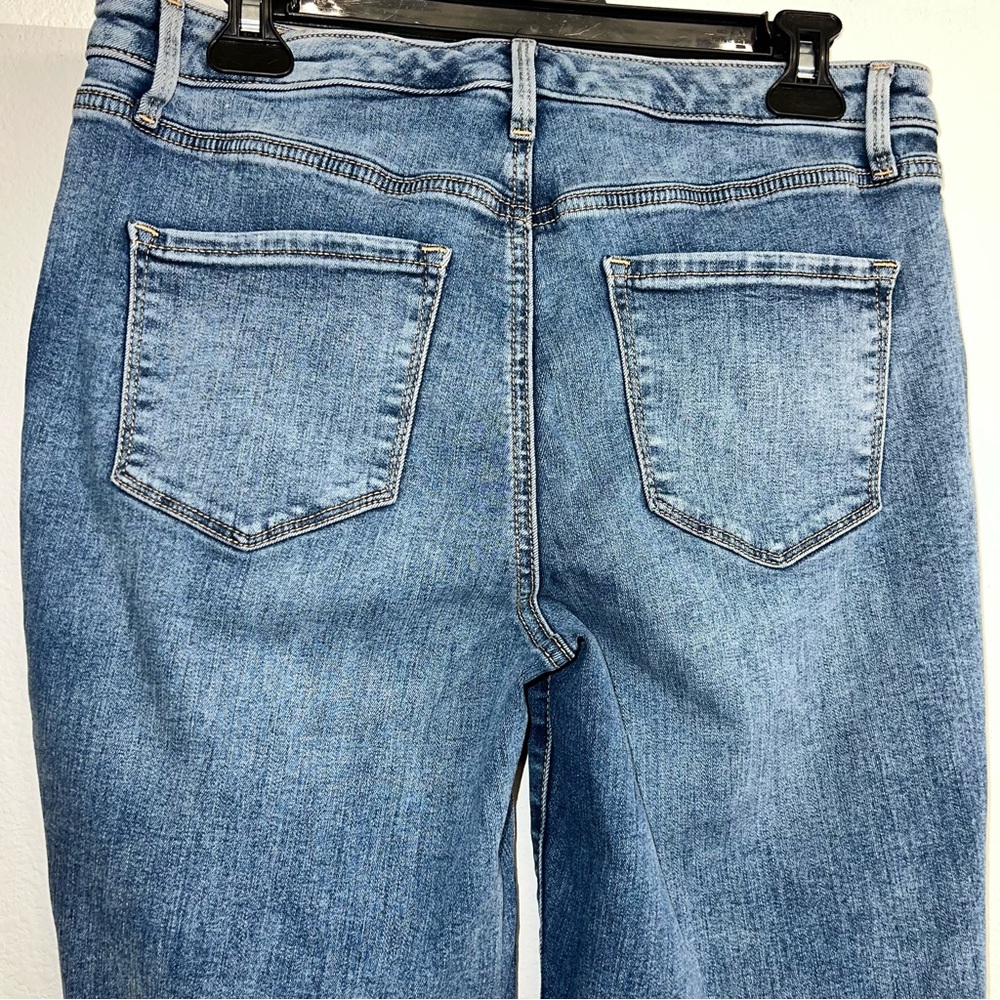 Talbots Jeans Womens 8 Blue Jegging Crop Stretch Denim Cotton Blend‎ Whiskers - Picture 4 of 16